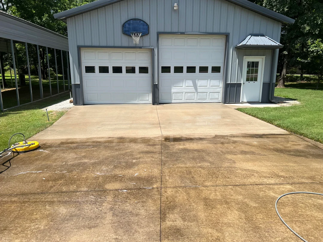 Clean driveway after surface cleaning